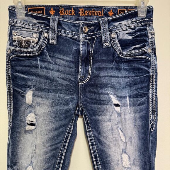 Rock Revival Peacoat Ankle Mid-Rise Skinny Stretch Jean Size 26 - Picture 6 of 16